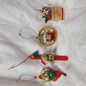 Bundle of Hand Painted Vintage Christmas Tree Ornaments